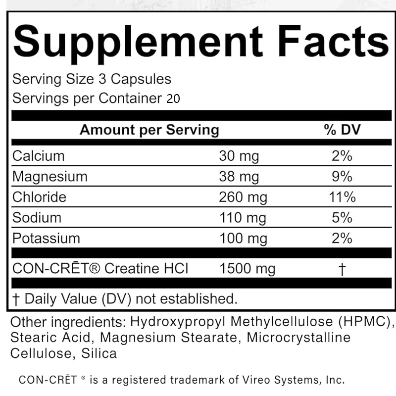 Creatine HCL Capsules 50 Serv/ - Creatine Hcl Capsule review and price